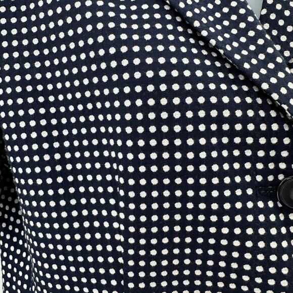 Alfred Dunner Jacket SZ 8P Navy Blue White Polka Dot Short Sleeve 2-Button Lined - Picture 4 of 8